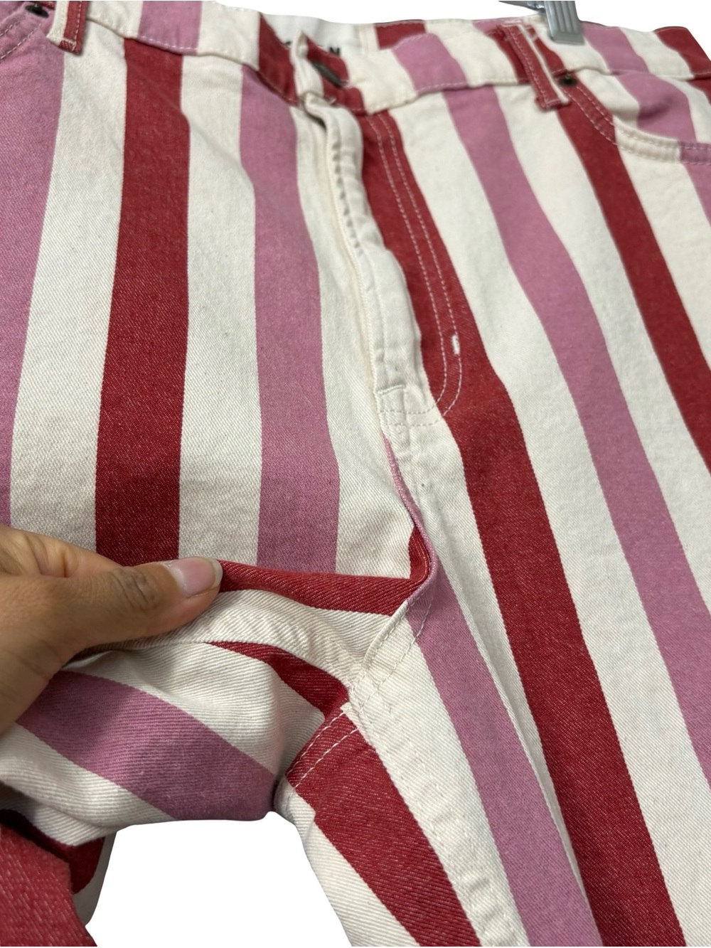 Boden Red and Pink Vertical Stripe Straight-Leg Pants - Picture 6 of 14
